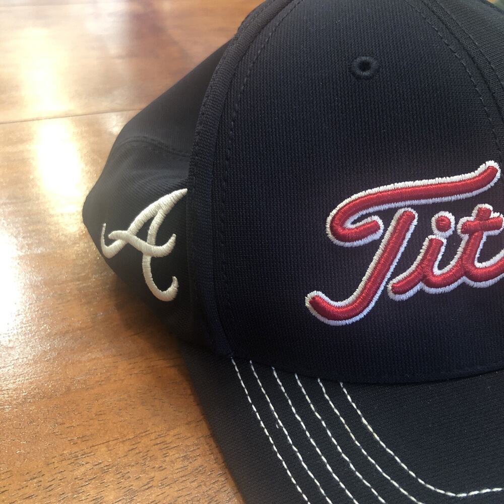 Titleist Golf Hat Atlanta Braves Baseball Adjustable Baseball Cap Navy Blue - Picture 2 of 7